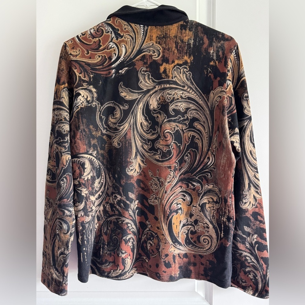 Vintage Y2K Jess & Jane Hoodie Floral Full Zip Sweatshirt Jacket Size Medium - Picture 6 of 10